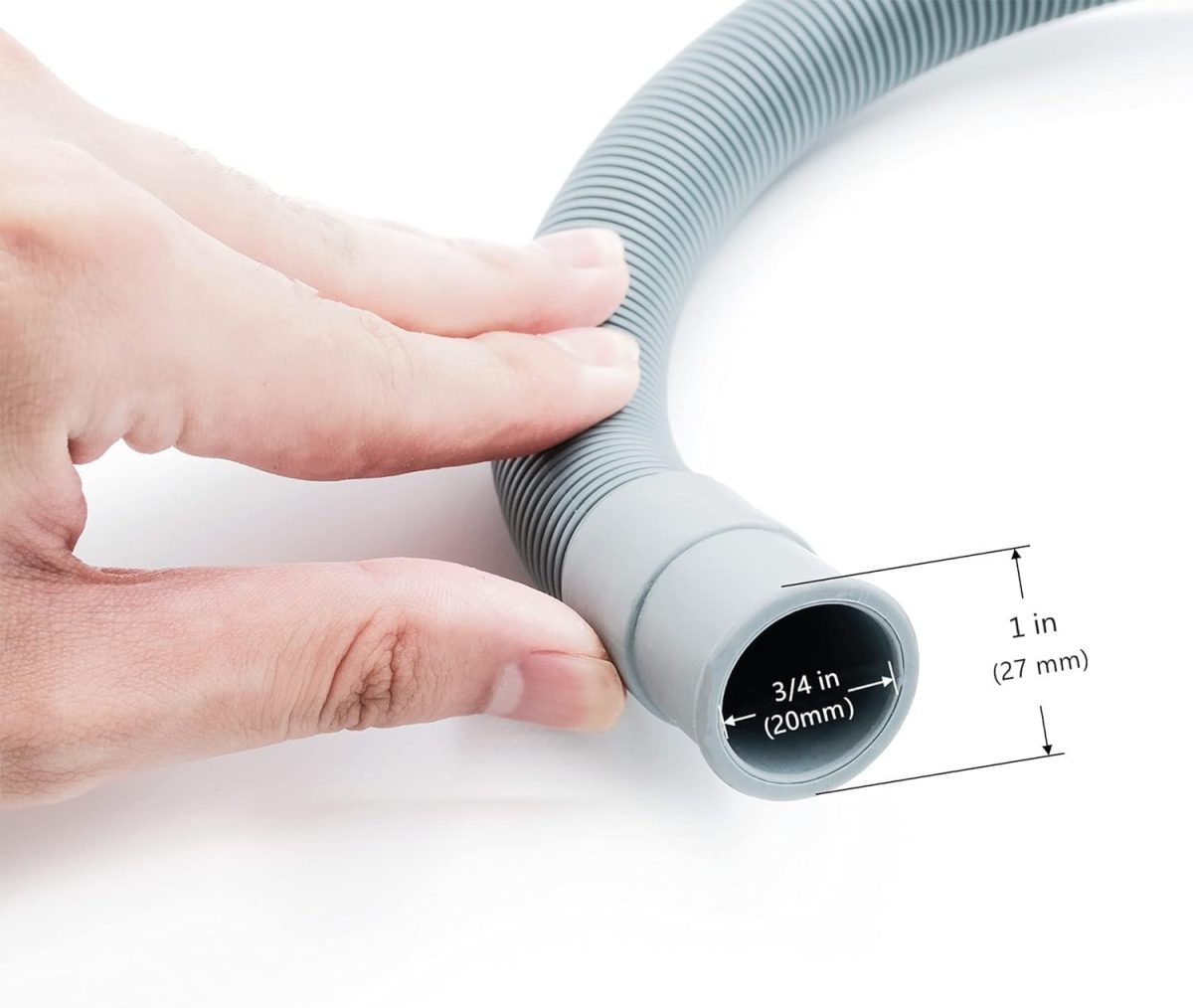 ⁦Washing Machine Drain Hose,Universal Drain Hose Extension Kit for Washer, Dishwasher Flexible Discharge Hose, With 1 Adapter 4 Hose Clamps 1 U-Bend Hose Holder (2M)⁩ - الصورة ⁦3⁩