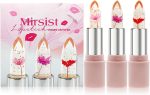 NALACAL Clear Flower Jelly Lipstick Set, 3Pcs, Nutritious Moisturizer Lip Balm Temperature Color Change, Long Lasting Hydrating Lip Gloss Makeup Set