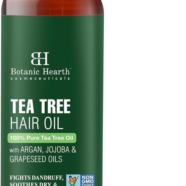 Botanic Hearth Tea Tree Oil for Hair | With Argan, Jojoba & Grapeseed Oils | Soothes Itchy Scalp & Fights Dandruff | Non GMO Verified | 200ml