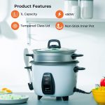 ⁦Geepas 1 Liter Electric Rice Cooker⁩ - الصورة ⁦2⁩