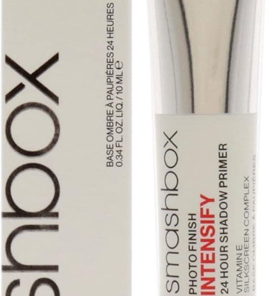 Smashbox Photo Finish Intensify 24 Hour Eye Shadow Primer | Nourishing, Long Lasting + Vitamin E, 0.34 Fl Oz