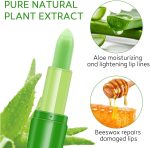 ⁦Skynest 3 Pack Aloe Vera Lip Balm, Moisturizing Lipstick Temperature Color Change Lipstick Long Lasting Nutritious Aloe Vera Lip Plumper Set (Green)⁩ - الصورة ⁦4⁩