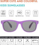 ⁦Flexible Kids Sunglasses Polarized Sun Glasses Girls Boys Shades UV400 Protection Eyewear for Age 2-8⁩ - الصورة ⁦2⁩