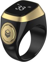 Mini Rechargeable Smart Tasbih Zikr Ring,Muslim Prayer, Prayer timing reminder,Waterproof Digital LED Electronic Finger Counter (Black, 20MM)