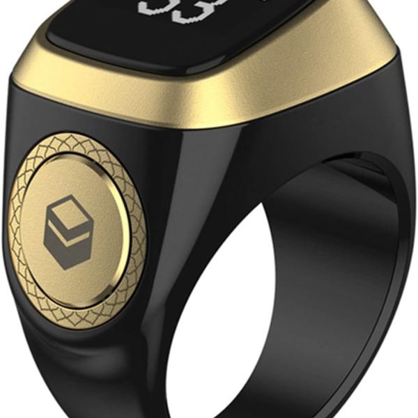 Mini Rechargeable Smart Tasbih Zikr Ring,Muslim Prayer, Prayer timing reminder,Waterproof Digital LED Electronic Finger Counter (Black, 20MM)