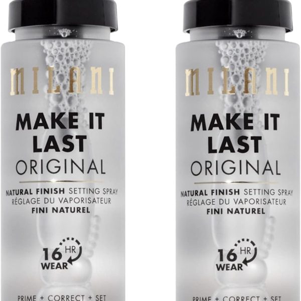 Milani Make It Last Original - Natural Finish Setting Spray and Primer - Prime + Correct + Set - Long Lasting Makeup Primer and Spray - 2 Pack