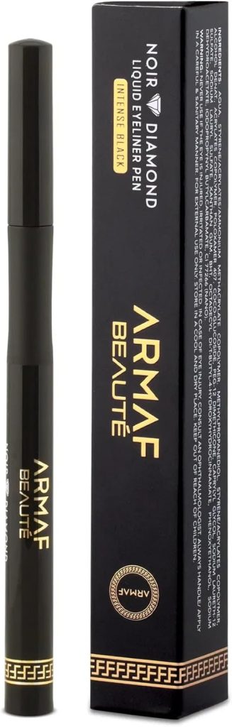 Armaf Beauté Noir Diamond Liquid Eyeliner Pen - Intense Black, Waterproof Eyeliner for Precise Definition, Long Lasting Smudge Proof Liquid Eyeliner