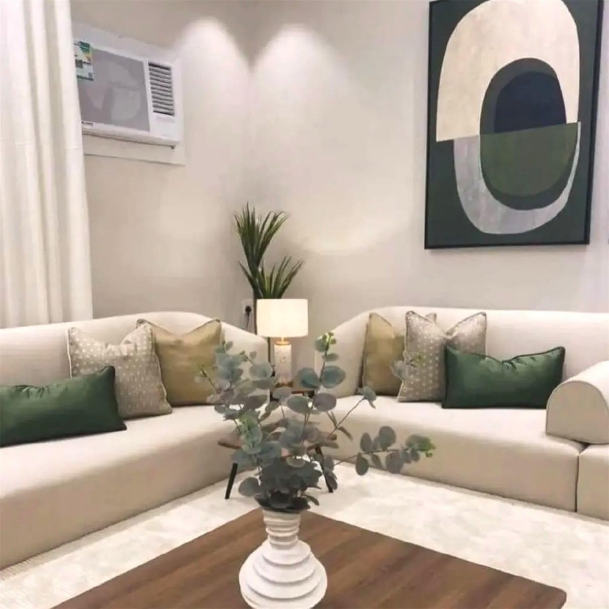 ⁦Generic Window Air Conditioner Frame Wooden Decor Elegant Matte White Easy to Clean and Install (Living Room, Bedroom, Home Office)⁩ - الصورة ⁦3⁩
