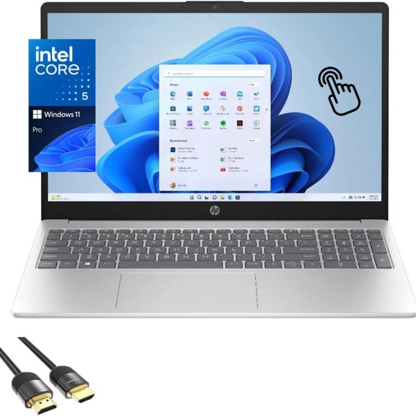 HP 15.6 inch Touchscreen Laptop, Intel Core 5 120U (Beats i7-1355U) 10-Core CPU, 32GB RAM, 1TB SSD, WiFi 6, Webcam, KeyPad, HDMI, USB-C, PDG HDMI Cable, US Version KB, Win 11 Pro