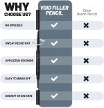 ⁦VOID Homme - Beard Filler Pencil (Black)- Sweat & Waterproof, Smudge-proof, Cover Patches Instantly & Get Natural Beard Fullness…⁩ - الصورة ⁦5⁩