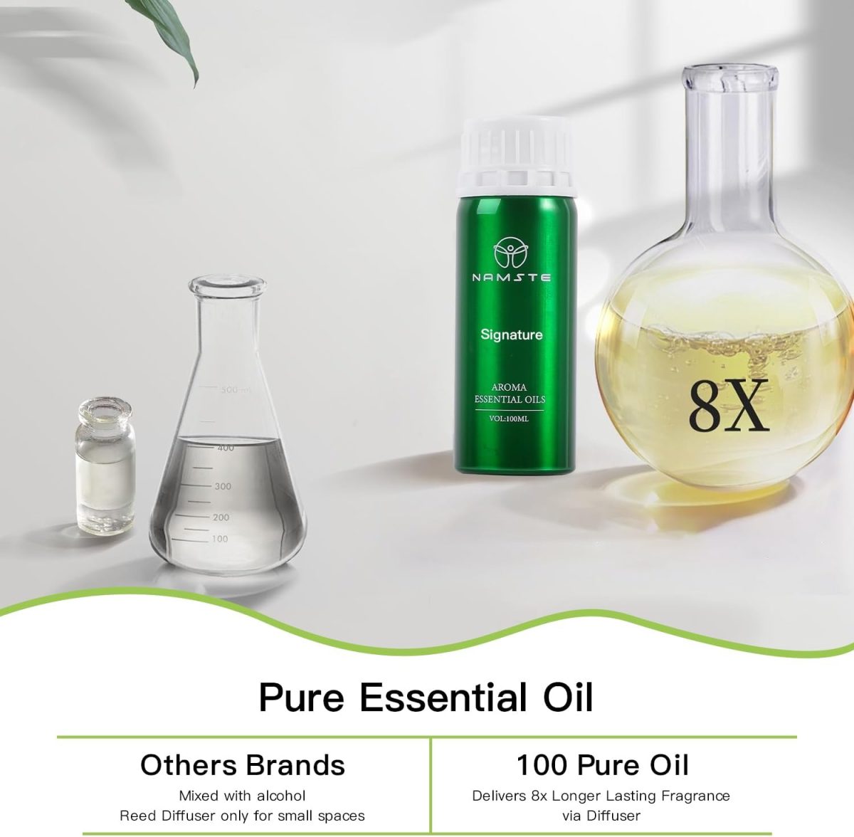 ⁦NAMSTE Aroma Essential Oil, 100ml Signature Collection Scents Diffuser Oil, 100% Pure Natural Essential Oils, Blend of Matricaria, Apple, Sandalwood for Home Aroma Device⁩ - الصورة ⁦5⁩