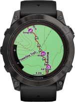 ⁦GARMIN FENIX 7X PRO - SAPPHIRE SOLAR EDITION- CARBON GRAY DLC TITANIUM WITH BLACK BAND⁩ - الصورة ⁦4⁩