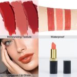 ⁦Matte Lipstick Set, 3Pcs, Dark Light Bright Red, Long Lasting, Smudge Proof, Lip Stain⁩ - الصورة ⁦6⁩