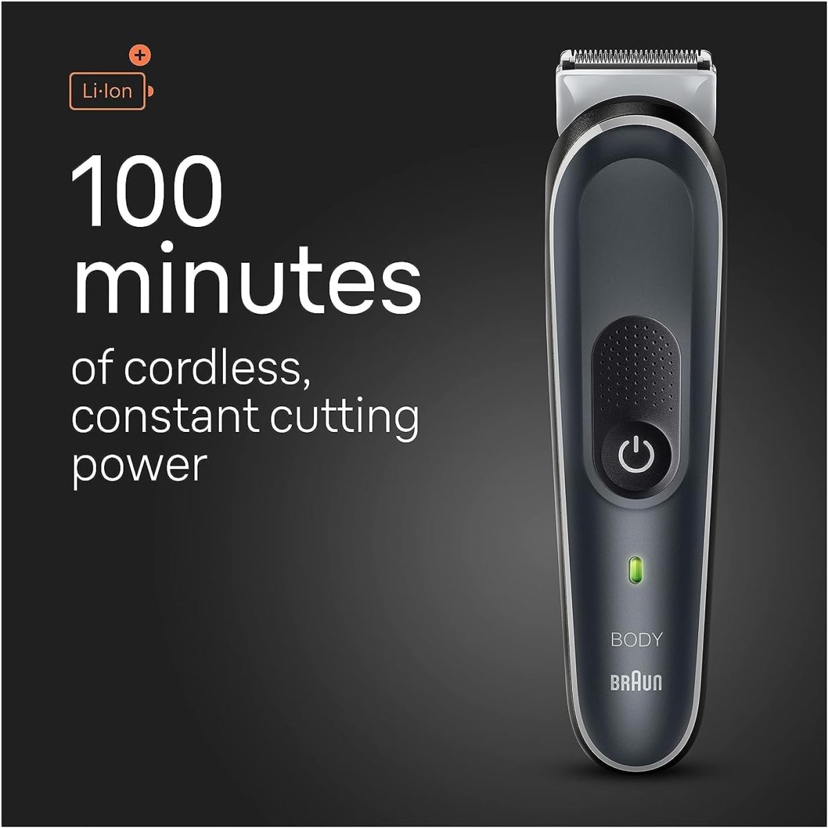⁦Braun Body Groomer 5 for Men, BG5340, Manscaping Tool, SkinShield Technology, Sensitive Comb, Lifetime Sharp Metal Blade, Body Groomer for Men, Gray/White⁩ - الصورة ⁦5⁩