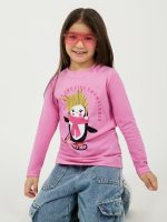 ⁦Styli Girls Graphic Print Long Sleeve Round Neck T-Shirt⁩ - الصورة ⁦2⁩