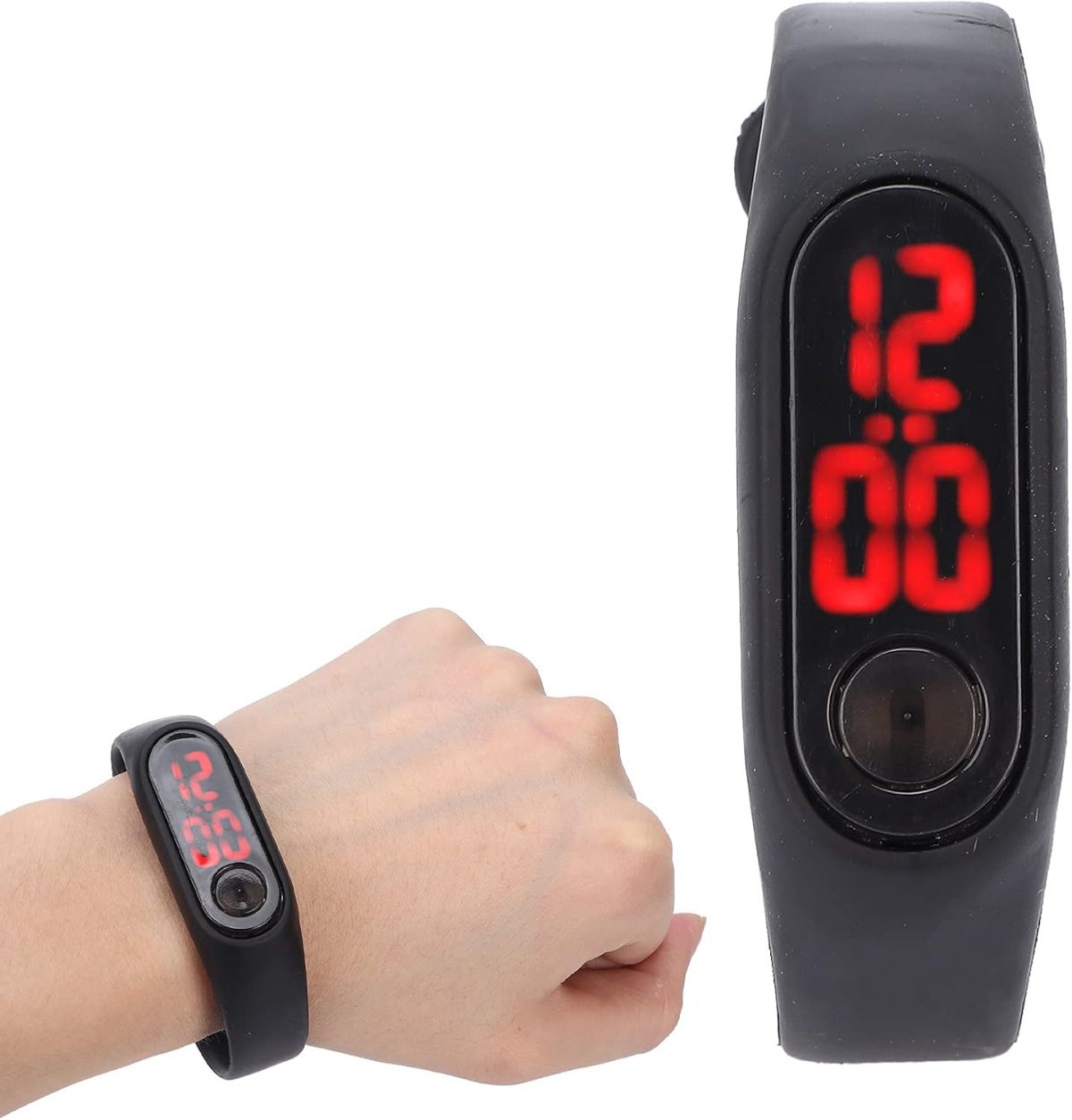 ⁦BNBNMA Smart Digital Watch,Rubber Sports and Fitness Bracelet Luminous Electronic Watch Fashion Fashion Wrist Watch Fashion Anti-Swimming Fashion Watch, Unisex Teenage Girls Boys(Black)⁩ - الصورة ⁦5⁩