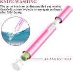 ⁦Professional Pink 2-in-1 Eyebrow Trimmer & Facial Hair Remover - Battery-Operated Painless Razor with Comb | No-Pull for Face/Chin/Neck/Lip⁩ - الصورة ⁦3⁩