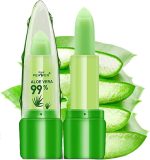 ⁦Skynest 3 Pack Aloe Vera Lip Balm, Moisturizing Lipstick Temperature Color Change Lipstick Long Lasting Nutritious Aloe Vera Lip Plumper Set (Green)⁩ - الصورة ⁦6⁩