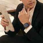 ⁦SUNFWR Leather Bands Compatible with Apple Watch Band 49mm 45mm 44mm 42mm for Men Women, Top Grain Genuine Leather Replacement Strap for iWatch Ultra2 Ultra SE2 SE Series 9 8 7 6 5 4 3 2 1⁩ - الصورة ⁦6⁩