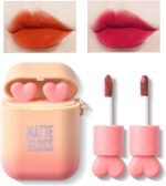 ⁦MAKINGTEC 2Pcs set Matte Velvet Earphone Liquid Lipstick, Waterproof Long Lasting Lipstick Matte Kit with 2Pcs set Glitter Shimmer Eyeshadow Sticks, Long Lasting, Quick Drying, Easy to Apply⁩ - الصورة ⁦3⁩