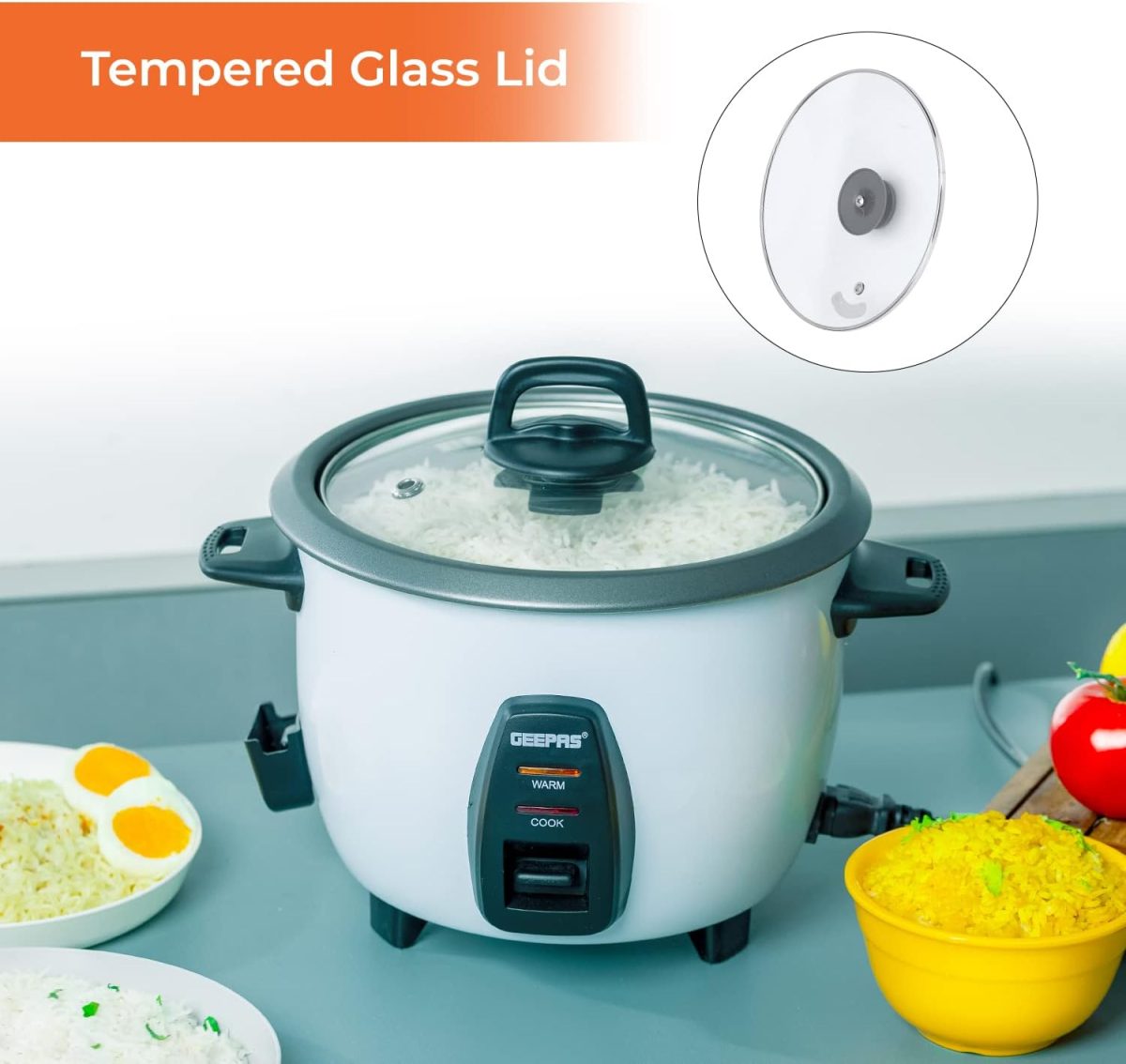 ⁦Geepas 1 Liter Electric Rice Cooker⁩ - الصورة ⁦3⁩