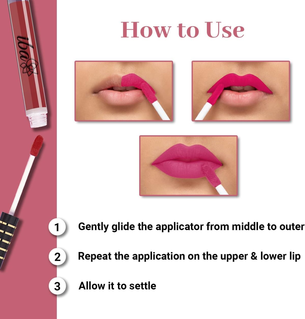 ⁦Iba Maxx Matte Liquid Lipstick – Sugar N Spice, 2.6 ml l Transfer Proof l Highly Pigmented l Non Drying | Vegan & Cruelty Free⁩ - الصورة ⁦4⁩