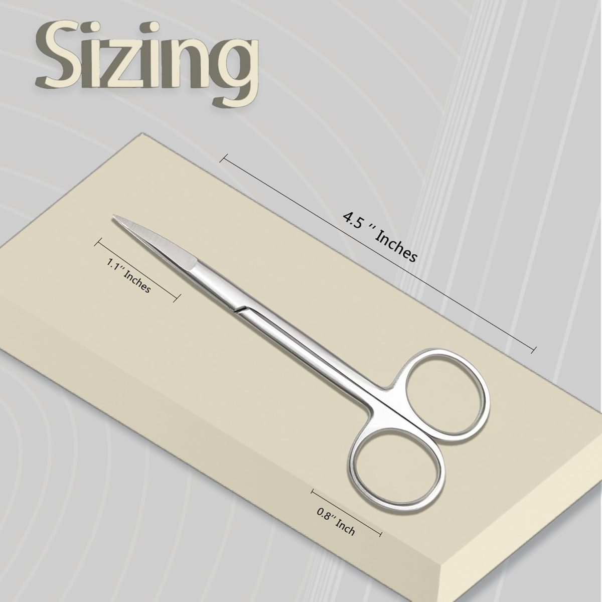 ⁦MJW Iris Scissors Fine Point 11cm 4.5" Jaw Paper Scissors Office Bandage Sharp Scissors Curved/Straight Two Shapes Available (Curved)⁩ - الصورة ⁦5⁩