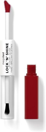 ⁦Wet n Wild 'n' Megalast Lock n' Shine, Dual-Ended Lip Color and Clear Gloss, Vitamin E and Jojoba Oil Enriched Formula, Red-Y-For Me Shade⁩ - الصورة ⁦3⁩