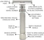 ⁦Rex Supply Company, Ambassador Adjustable 100% Stainless Steel Double Edge Safety Razor - Made in the USA⁩ - الصورة ⁦6⁩