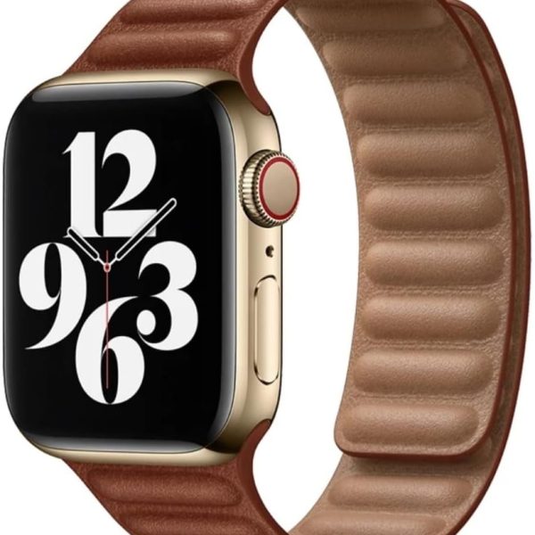Dado Leather Magnetic loop Strap Compatible with Apple watch Series 10 | Ultra 2 | 9 | 8 Ultra | 8 | 7 | 6 | SE, fashionable bracelet strap for iWatch