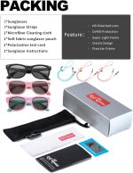 ⁦Flexible Kids Sunglasses Polarized Sun Glasses Girls Boys Shades UV400 Protection Eyewear for Age 2-8⁩ - الصورة ⁦7⁩
