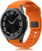 Heavy Duty Silicone Gapless Band for Galaxy Watch Band 7 FE 6 5 4 4 44mm 40mm/Galaxy Watch 6 Classic Band 47mm 43mm/Watch 5 Pro 45mm/Watch 4 Classic 46mm 42mm, Strap