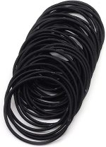 GoodTool 50 Pcs Black Hair Rope, Tie Hair Tie Ponytail High Elasticity Leather Rope, Women's Seamless Joint Hair Ring, Do Not Hurt the Hair Children's Ponytail Braid Hair Accessories