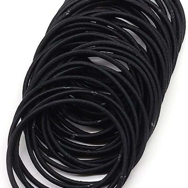 GoodTool 50 Pcs Black Hair Rope, Tie Hair Tie Ponytail High Elasticity Leather Rope, Women's Seamless Joint Hair Ring, Do Not Hurt the Hair Children's Ponytail Braid Hair Accessories