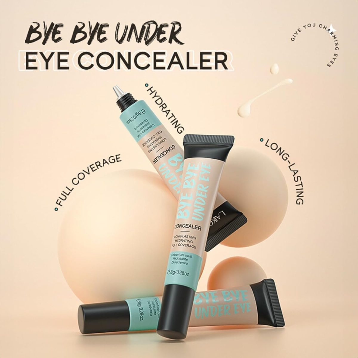 ⁦Full Coverage Eye Concealer for Dark Circles | Hydrating & Creamy Makeup Concealer Stick | Blemish & Spot Corrector for Under Eye, Face, and Fine Lines | Waterproof & Long-Lasting Formula (Ivory)⁩ - الصورة ⁦3⁩