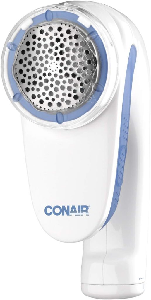 Conair Portable Fabric Shaver, Battery Operated Fuzz and Lint Remover, White