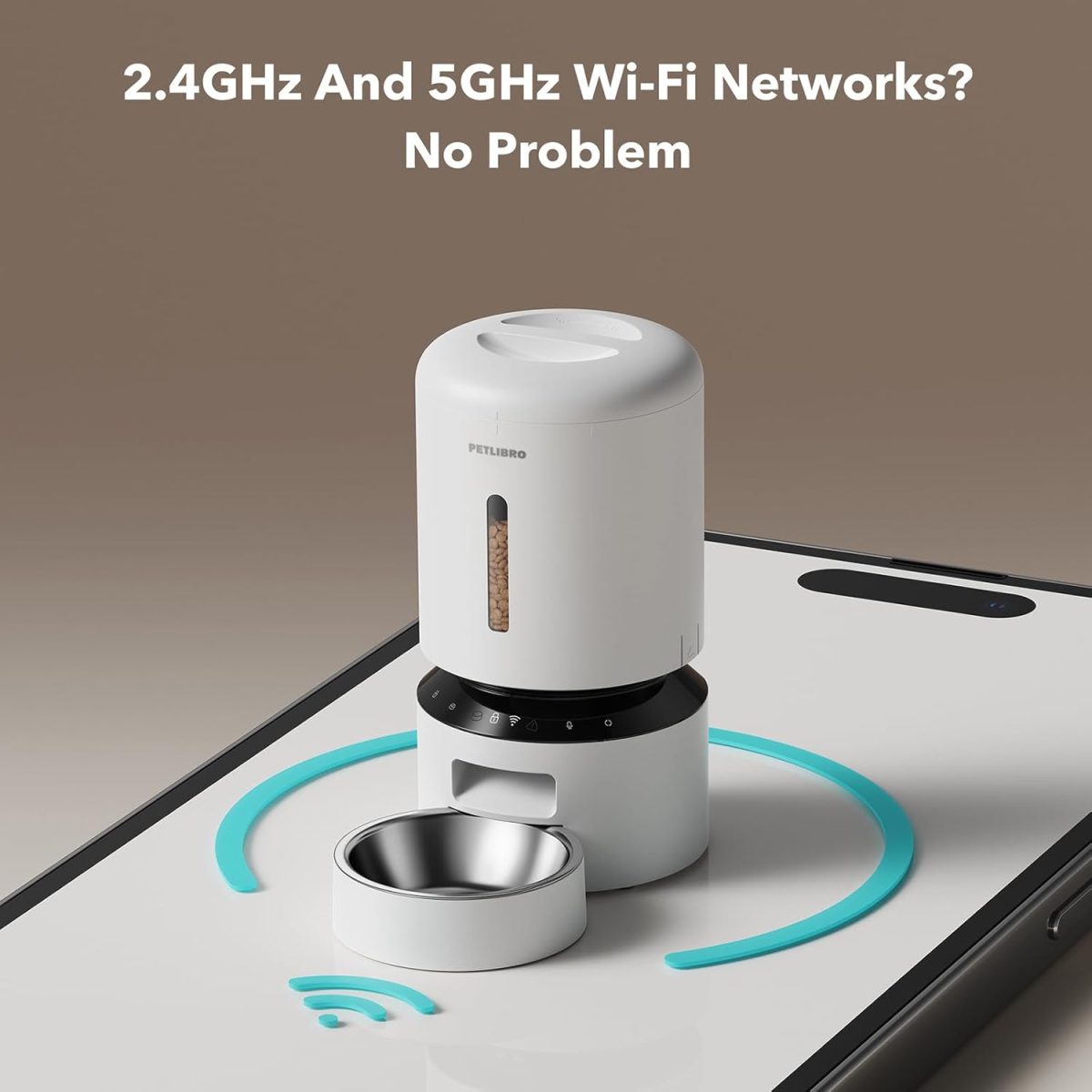⁦بيتليبرو جهاز تغذية اوتوماتيكي للقطط بشبكة واي فاي 5G مع تحكم عن طريق التطبيق للاطعمة الجافة للحيوانات الاليفة، مستشعر انسداد، 1-10 وجبات في اليوم، مكالمات وجبات تصل الى 10 ثوان للقطط والكلاب⁩ - الصورة ⁦2⁩