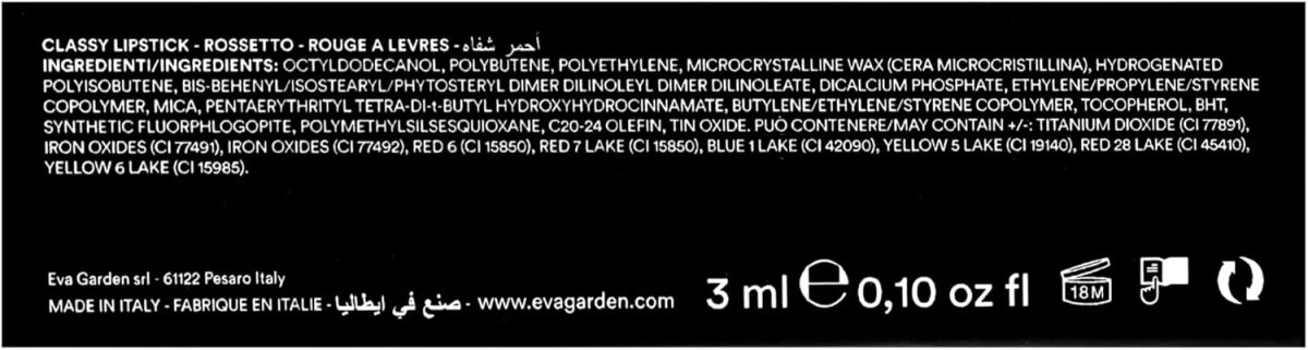⁦EVAGARDEN Classy Lipstick - Formulated with Natural Oils - Envelopes Your Skin with Satin Effect - Light, Pigmented Blend Gives Full Coverage and Chic Finish Instantly - 613 American Beauty - 0.1 oz⁩ - الصورة ⁦6⁩