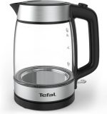 TEFAL Kettle | 1.7 L Glass Electric Kettle | 1850-2200 W | Concealed Heating Element | Cordless 360° Design | Removable Anti-Scale Filter | Precision Spout | 2 Years Warranty | KI700827