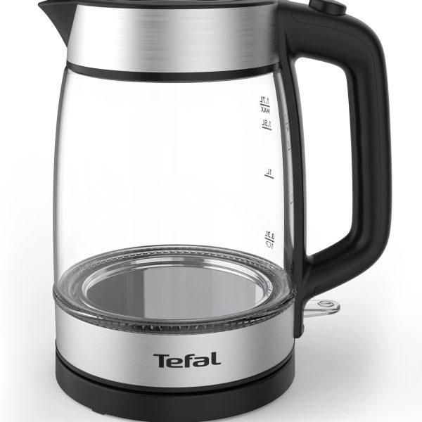 TEFAL Kettle | 1.7 L Glass Electric Kettle | 1850-2200 W | Concealed Heating Element | Cordless 360° Design | Removable Anti-Scale Filter | Precision Spout | 2 Years Warranty | KI700827