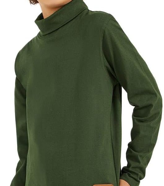 Styli Boys Solid High-Neck T-Shirt With Patch Detail