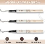 ⁦Tazweeq 2 Pcs Waterproof Eyebrow Pencil, Liquid Brow Pen, Micro 4 Point Eyebrow Gel,Long-Lasting,Creates Natural Looking Brows Effortlessly (Brown)⁩ - الصورة ⁦4⁩