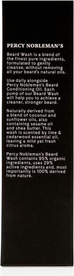 ⁦Percy Nobleman Beard Wash A Natural 95% Organic Soap/Shampoo & Conditioner for Men⁩ - الصورة ⁦4⁩