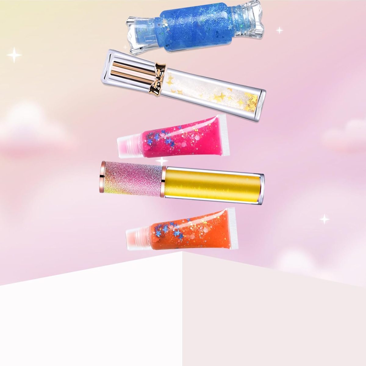 ⁦JCOOS Lip Gloss Making Kit, Lip Gloss Set for Teens Kids Tweens Girls Woman Lip Kit Fun DIY Lipgloss Making Kit, Make Your Own Lip Gloss Kit, Moisturizing Glitter Kids Gifts Stuff for Girls 10-12⁩ - الصورة ⁦5⁩