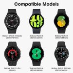 ⁦Heavy Duty Silicone Gapless Band for Galaxy Watch Band 7 FE 6 5 4 4 44mm 40mm/Galaxy Watch 6 Classic Band 47mm 43mm/Watch 5 Pro 45mm/Watch 4 Classic 46mm 42mm, Strap⁩ - الصورة ⁦7⁩