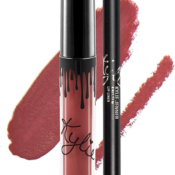 New Female Kylie Jenner Cosmetics Long Lasting Lipstick Lip Gloss Liquid Matte Lip Liner Makeup (Kristen)