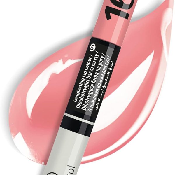 Dermacol Dc 16-Hour Long-Lasting Liquid Lipstick | Lip Plumper Balm & Colour Gloss | Beauty Cosmetics With Matte And Glitter Finish | Two-Phase Set | Non-Drying Formula | No.1 Nude Pink, 7.1 Ml