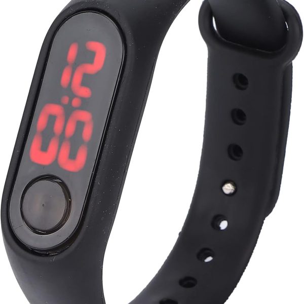 BNBNMA Smart Digital Watch,Rubber Sports and Fitness Bracelet Luminous Electronic Watch Fashion Fashion Wrist Watch Fashion Anti-Swimming Fashion Watch, Unisex Teenage Girls Boys(Black)