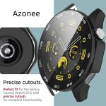 ⁦Azonee 2 Pack Case Compatible with Huawei Watch GT4 46mm, Hard PC Bumper with HD Clear Tempered Glass Screen Protector, Shell with Scale, Full Protection Slim Cover for Huawei Watch GT4 (Clear+Black)⁩ - الصورة ⁦7⁩
