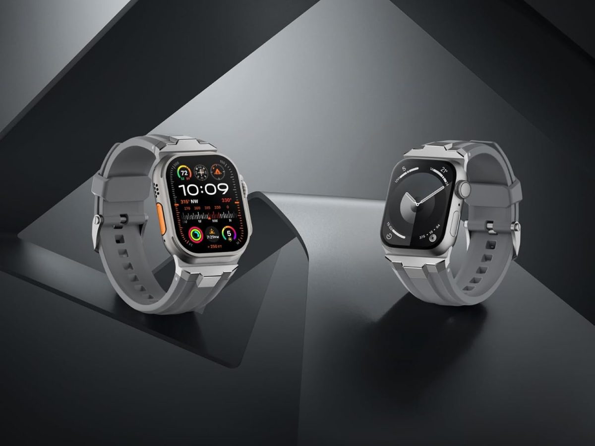 ⁦Suitisbest Sport Band for Apple Watch Ultra 2/Apple Watch Ultra Bands 49mm 45mm 44mm 42mm, Wide Rugged 316L Stainless Steel Connector Durable Silicone Band for iWatch Ultra 9 8 7 6 5 4 3 SE⁩ - الصورة ⁦5⁩